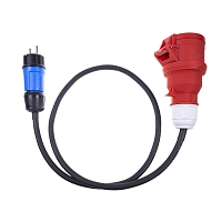 Redukce CEE 5pin 16A - CZ SCHUKO 16A 230V 1m