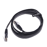 Ethernet cable, cross, flat, black, 1.5 m