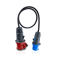 Redukce CEE 5pin 16A - CEE 3pin 16A 230V 1m