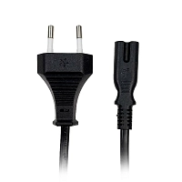 NEDIS napájecí kabel pro adaptéry/ Euro zástrčka - konektor IEC-320-C7/ přímý-přímý/ dvoulinka/ černý/ 2m