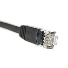 Ethernet cable CAT6, FLAT, RJ45/RJ45, Black, 1.5m