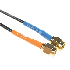 Anténa GSM/UMTS/LTE/GPS/GLONASS samolepicí R40, 2x RG174/10cm/SMA(m), 2x Cable Ext. SMA f/m .195/2m