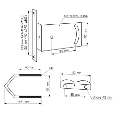 Kovový držák pro Anténu ThingMagic RFID 7,5"