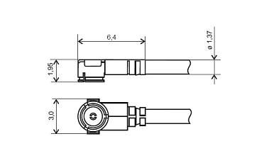 RF cable adaptor U.FL(f) to SMA(f), LP-088, 20 cm, Heat shrink tube