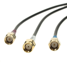 Anténa GPS/LTE/WiFi montážní E008, 2x SMA(m)/RP-SMA(pin f), 3x RG174/1,6m
