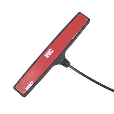 Anténa WiFi samolepicí U25, 2,4/5 GHz, 2,5 dBi, RP-SMA (pin f) 90°, RG174DS/0,2m, černé pouzdro