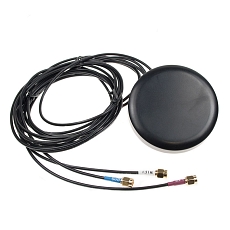 Anténa GPS/LTE/WiFi montážní E008, 2x SMA(m)/RP-SMA(pin f), 3x RG174/1,6m