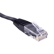 Ethernetový kabel, křížený, plochý, černý, 1,5 m