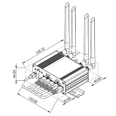 Teltonika RUTM50 5G Router, drawing