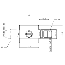 Lightning arrester SMA(m)/SMA(f), SECTRON, drawing Lightning arrester SMA(m)/SMA(f), SECTRON, drawing