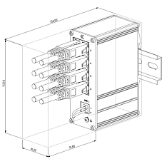Ethernetový switchTeltonika TSW030, nákres Ethernetový switchTeltonika TSW030, nákres