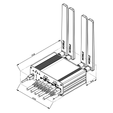 5G router Teltonika RUTM54, nákres 5G router Teltonika RUTM54, nákres