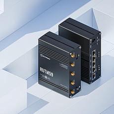 Celulární 5G router Teltonika RUTM59, boční strana Celulární 5G router Teltonika RUTM59, boční strana