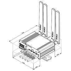 Teltonika RUTM55 router, nákres Teltonika RUTM55 router, nákres