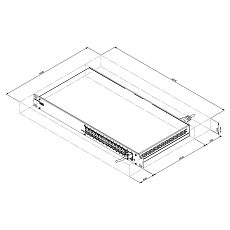 Teltonika Switch SWM281, nákres Teltonika Switch SWM281, nákres
