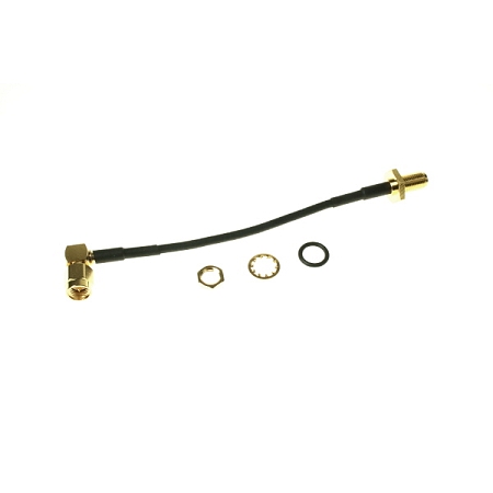 RF cable adaptor SMA(m) RA to SMA(f) Panel, RG174, 20cm