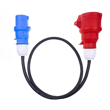 Redukce CEE 5pin 16A - CEE 3pin 16A 230V 1m