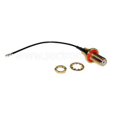 SMA(f) panelový přepínač, IP67, 10 cm Hirose 088, U.FL