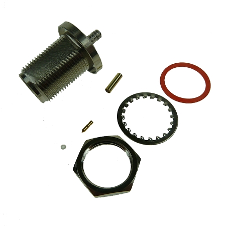 N Bulkhead jack for RG178